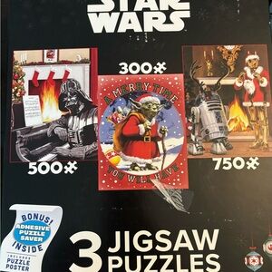 Star Wars 3 holiday puzzles new in sealed box